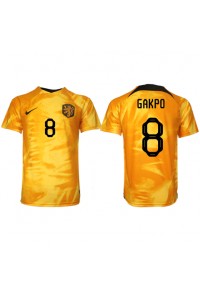 Alankomaat Cody Gakpo #8 Jalkapallovaatteet Kotipaita MM-kisat 2022 Lyhythihainen